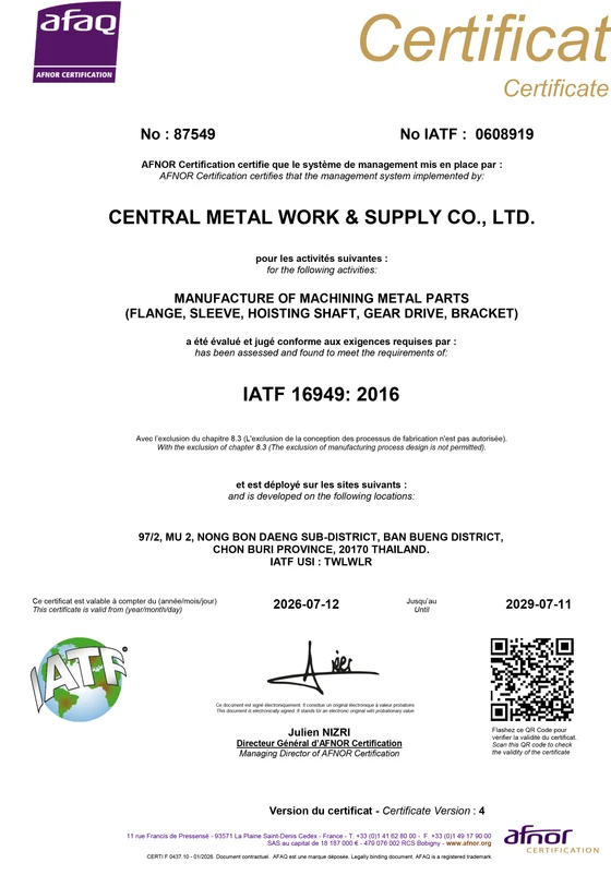 Certificate IATF16949:2016