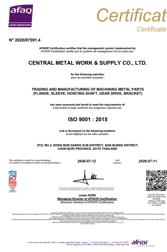Certificate ISO9001:2015